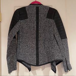 Grey Generation Love tweed jacket with leather detail